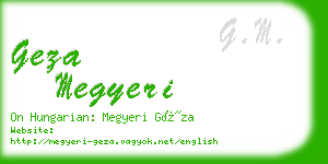 geza megyeri business card